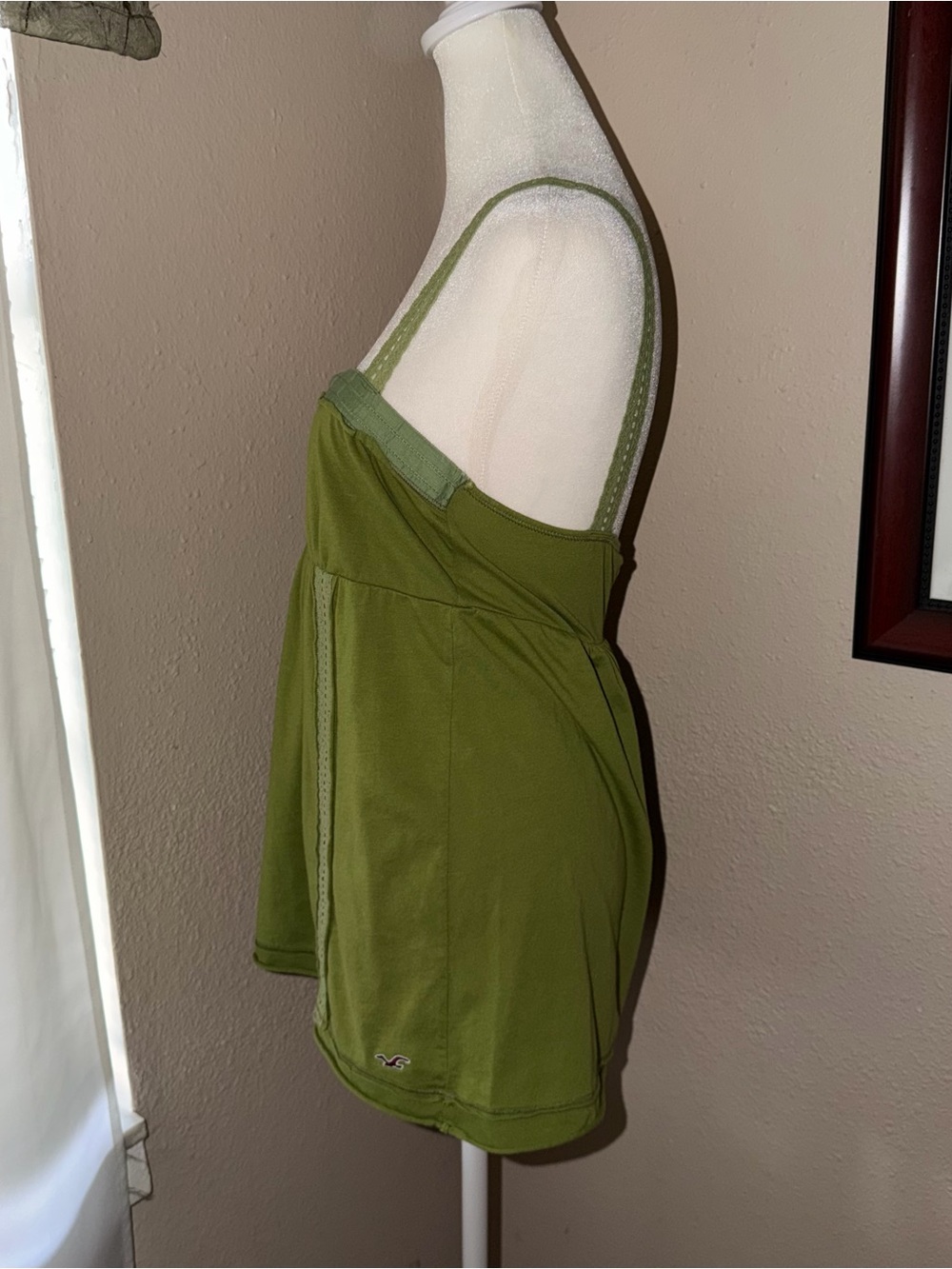 Vintage Y2K Hollister 2000s Lace Trim Babydoll Tank Top - Picture 3 of 12